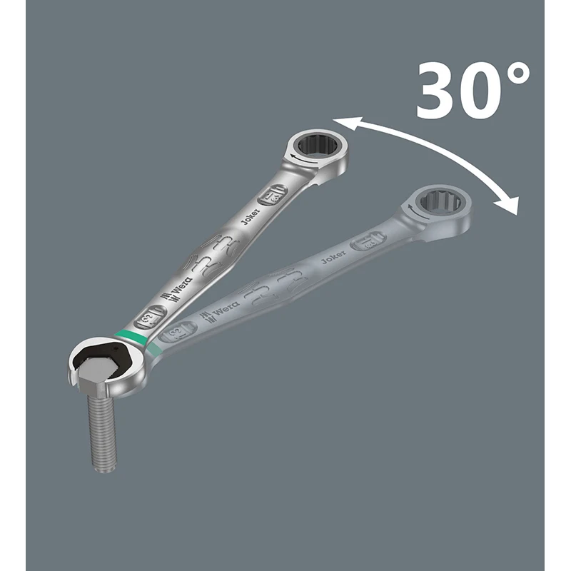 Wera Tools Ratcheting Combination Wrenches  4 Pieces Open Box End Wrench Sets 6000 Joker 4 Set 1 Multi-Colour 05073290001