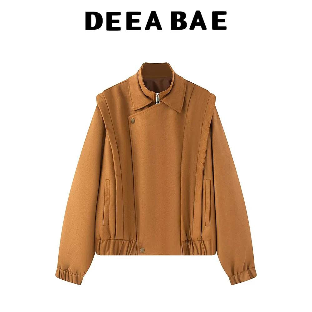 سترة DEEABAE الأمريكية الرجعية ميلارد ذات الطراز الرائع والتوابل للدراجات النارية من جلد الغزال سترة قصيرة فضفاضة