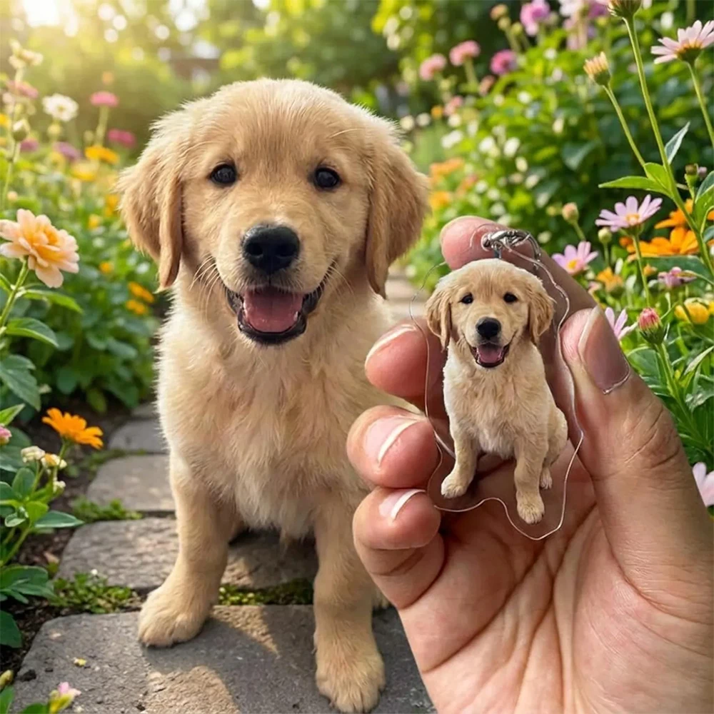 

Custom Acrylic Pets Keepsake Personalization Dog Cat Photo Portrait Gift For Pet Lovers Keychain Accessories Jewelry Memorial