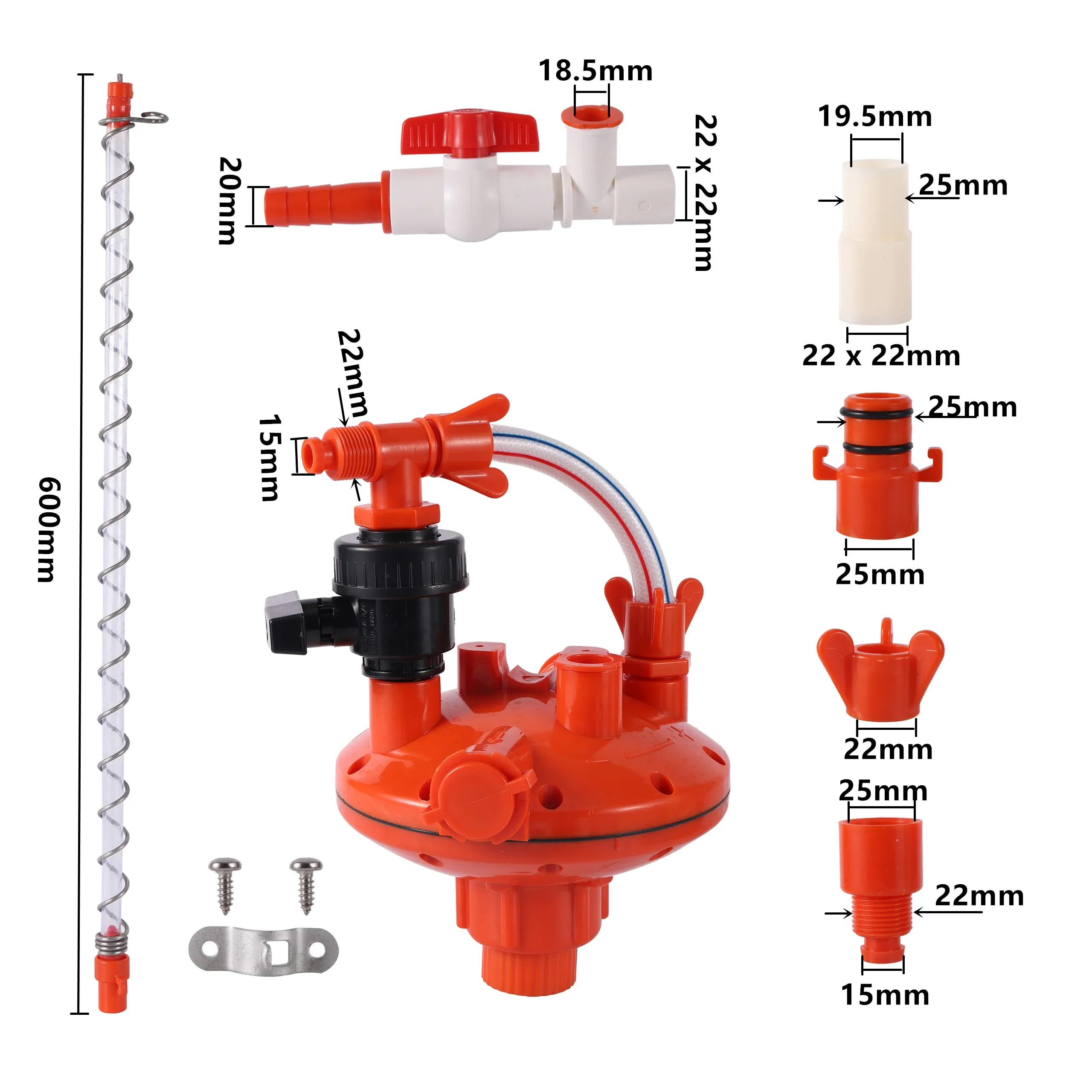 Poultry Farming System Water Line Water Pressure Automatic Pressure Regulating Buck Valve Regulator Poultry Feeding Supplies