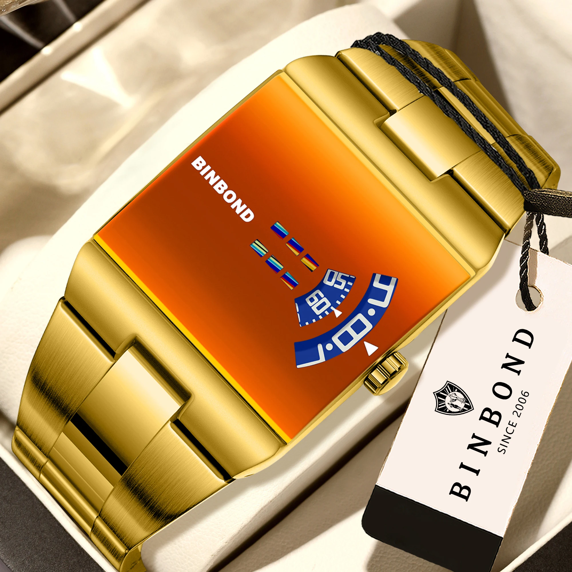 BINBOND Original Design Wasserdichte Herrenuhr Präzise Quarzuhren für Herren Luxuriöse Robuste Sportarmbanduhren Casual Reloj