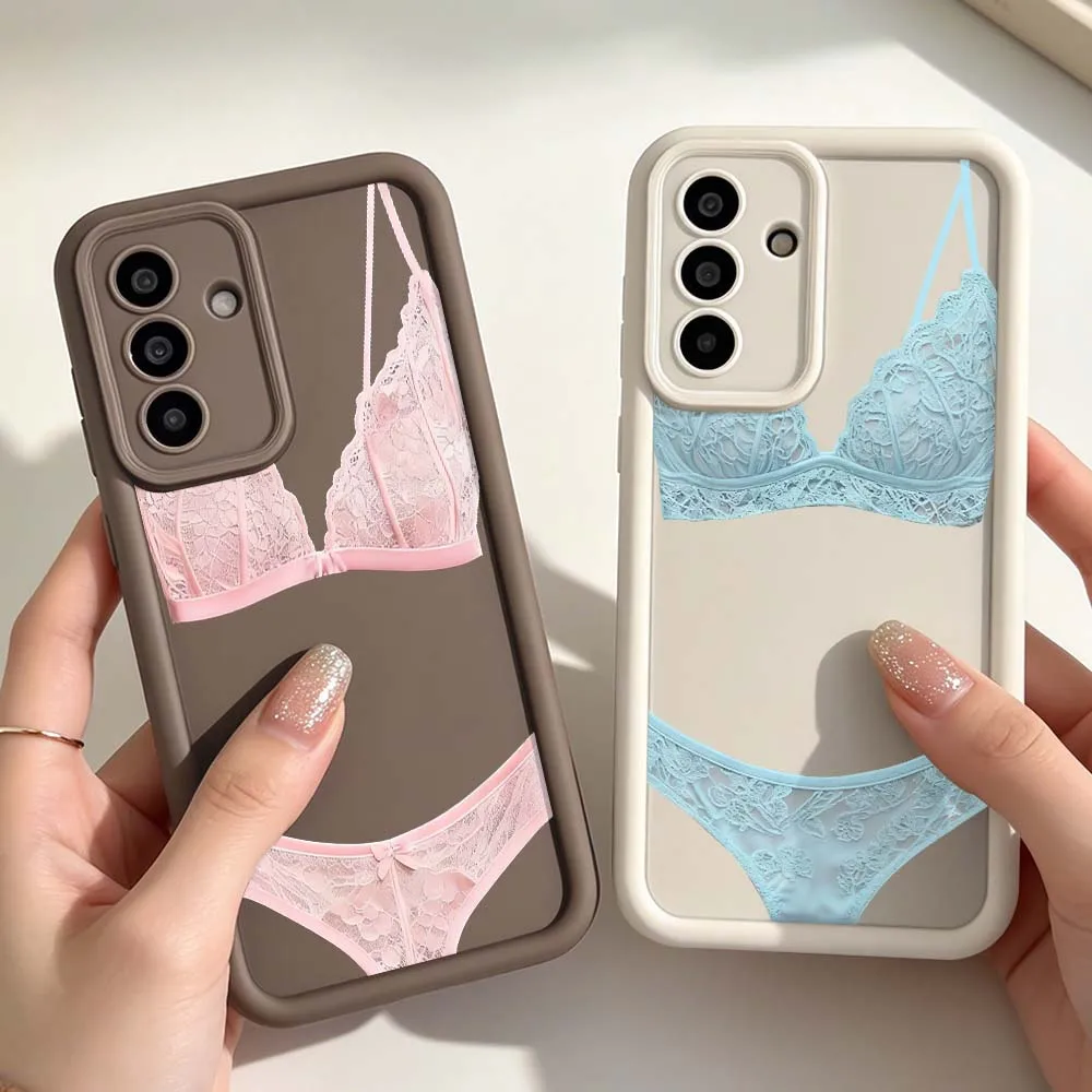 Luxury Lace Lingerie Phone Case For Samsung A25 A26 A33 A57 A35 A36 A37 A51 A52 A53 A54 A55 A57 A72 A73 5G Eye Ladder