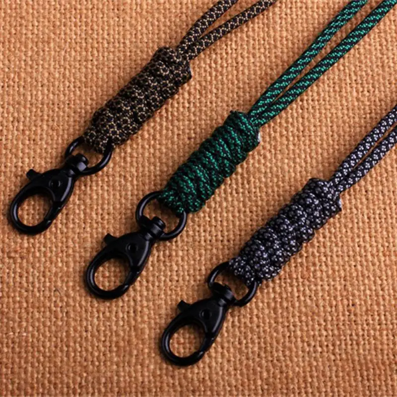 Брелок из паракорда, ремешок с вращающейся пряжкой, высокопрочный парашютный шнур, рюкзак для самообороны, экстренного выживания, брелок для ключей на шею