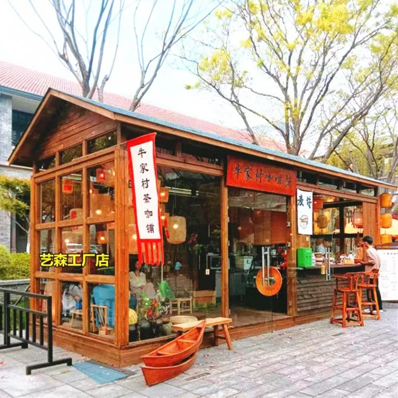New Chinese mobile chalet scenic antique coffee house tea shop ice cream milk tea kiosk Japanese tea room