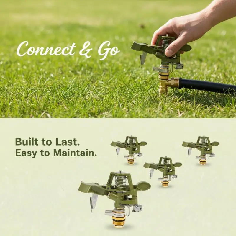 1/2 3/4 Inch Metal Pulsating Sprinkler 360 Degree Rocker Arm Rotating Lawn Watering Sprinklers For Garden Irrigation System