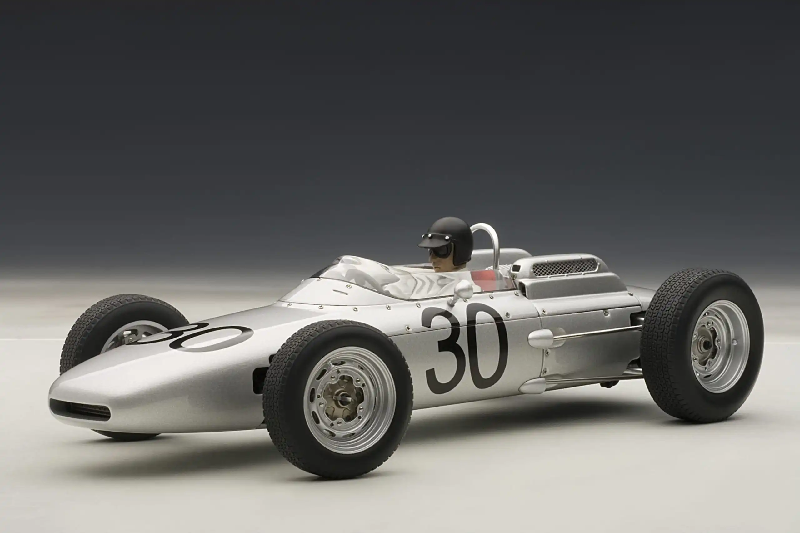 AUTOart Porsche 804 F1 Grande Prêmio de França 1962 # 30 (com estatueta do motorista) Modelo de carro colecionável em liga fundida, escala 1:18