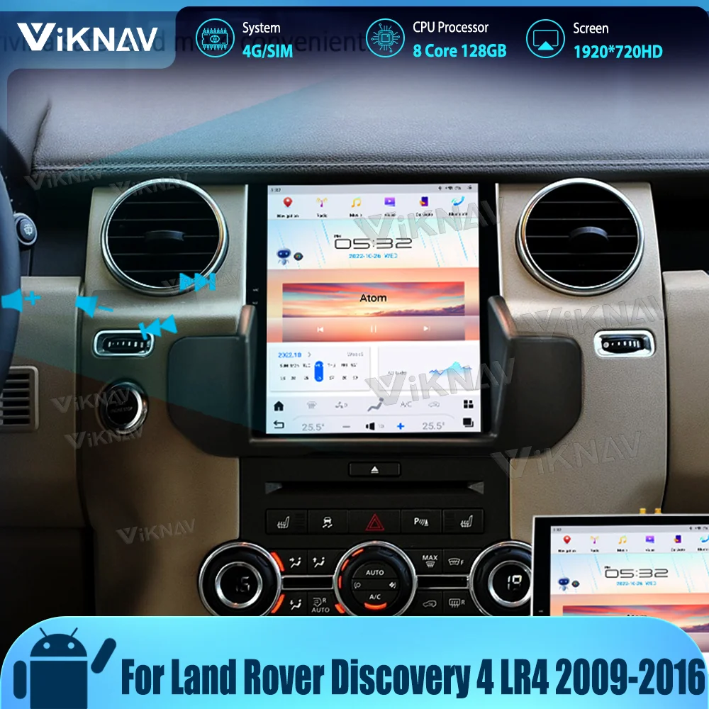 

Автомагнитола на Android для Land Rover Discovery 4 LR4 2009-2016, обновленная Автомобильная радиостанция, беспроводная автомобильная радиостанция 128 ГБ, 8-ядерный стерео сенсорный экран