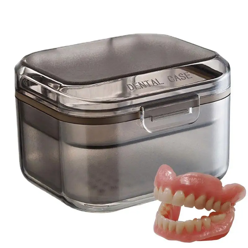 

Denture Case Denture Cleaning Case Denture Bath With Drain Tray Suitable for Dentures Denture Bridges Partial Dentures