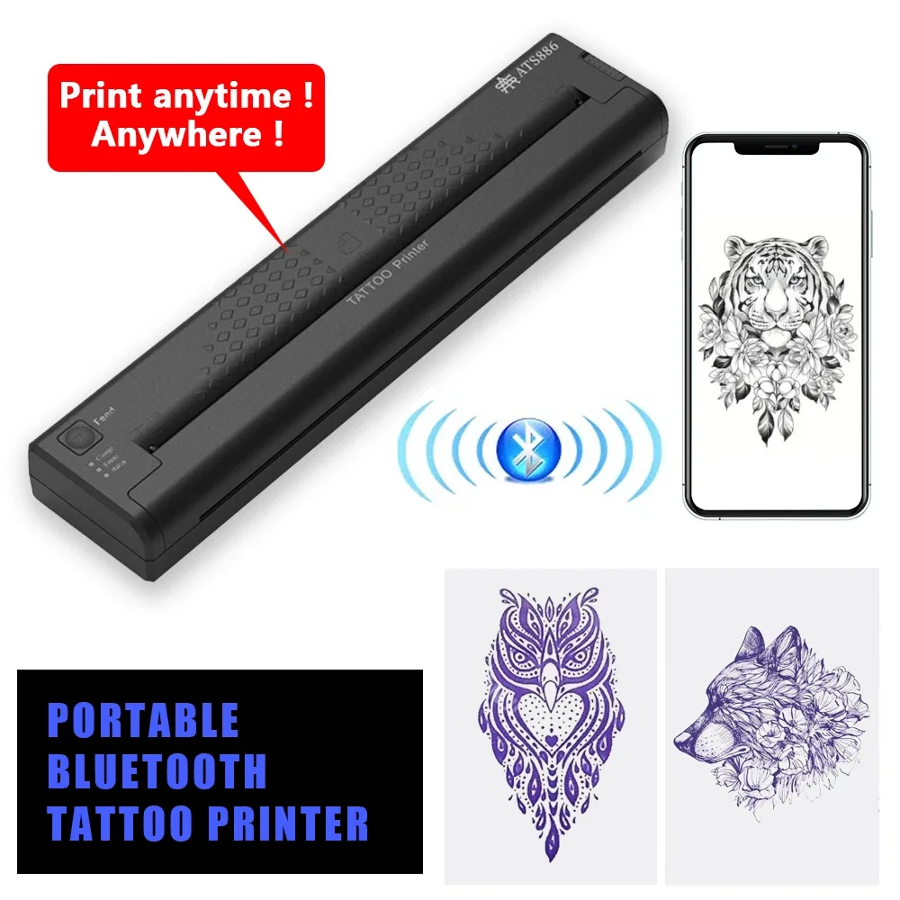 

ATS886 Tattoo Printer Tattoo Stencil Transfer Printer Machine Copier Line Photo Drawing Printing Portable Thermal Stencil Maker