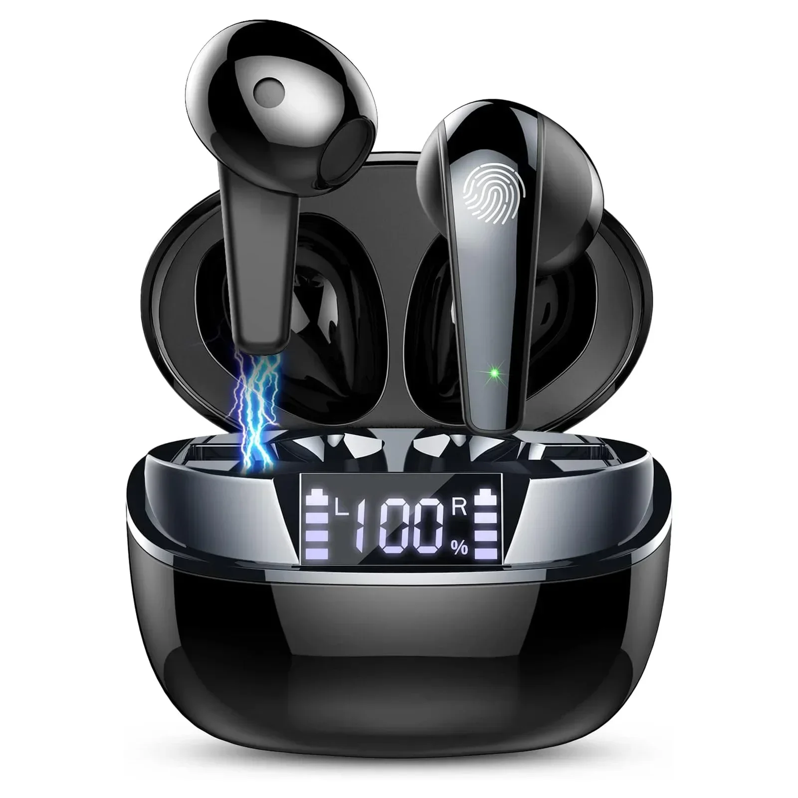 

Беспроводные наушники, наушники Bluetooth 5.3, стерео бас, микрофон с шумоподавлением, наушники IPX7, водонепроницаемые спортивные наушники, воспроизведение 35 часов.