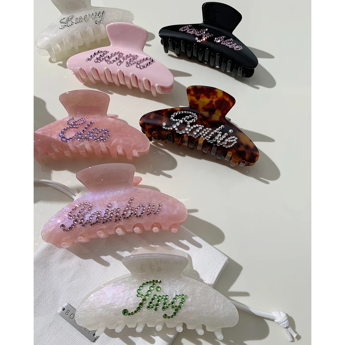 2022 New Custom Design Pure Handmade Double-sided  DIY Alphanumeric Name Grabber Hairpin Hairpin Couple Gifts Popular