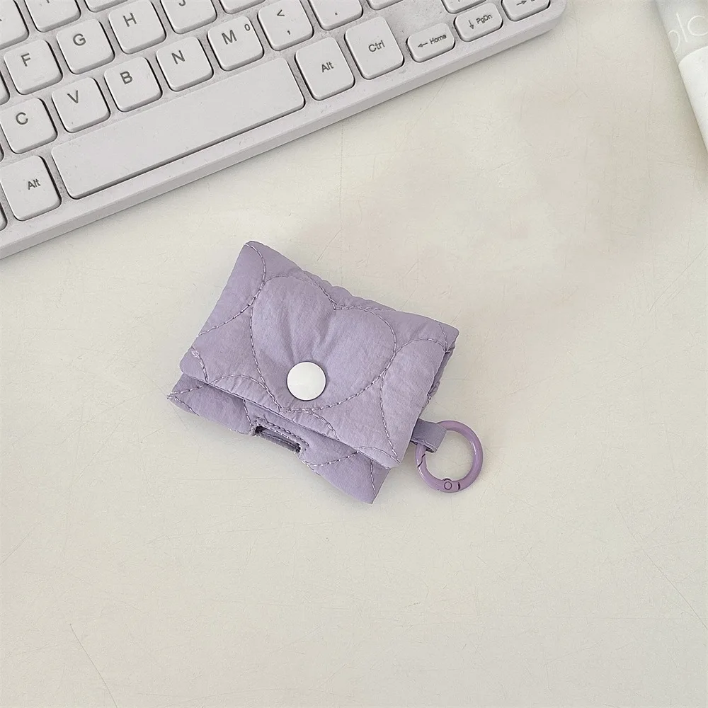 Pendant Balletcore Heart Earphone Bag Soft Candy Color Headphone Storage Bag Korean Style Bluetooth Headset Earphone Case