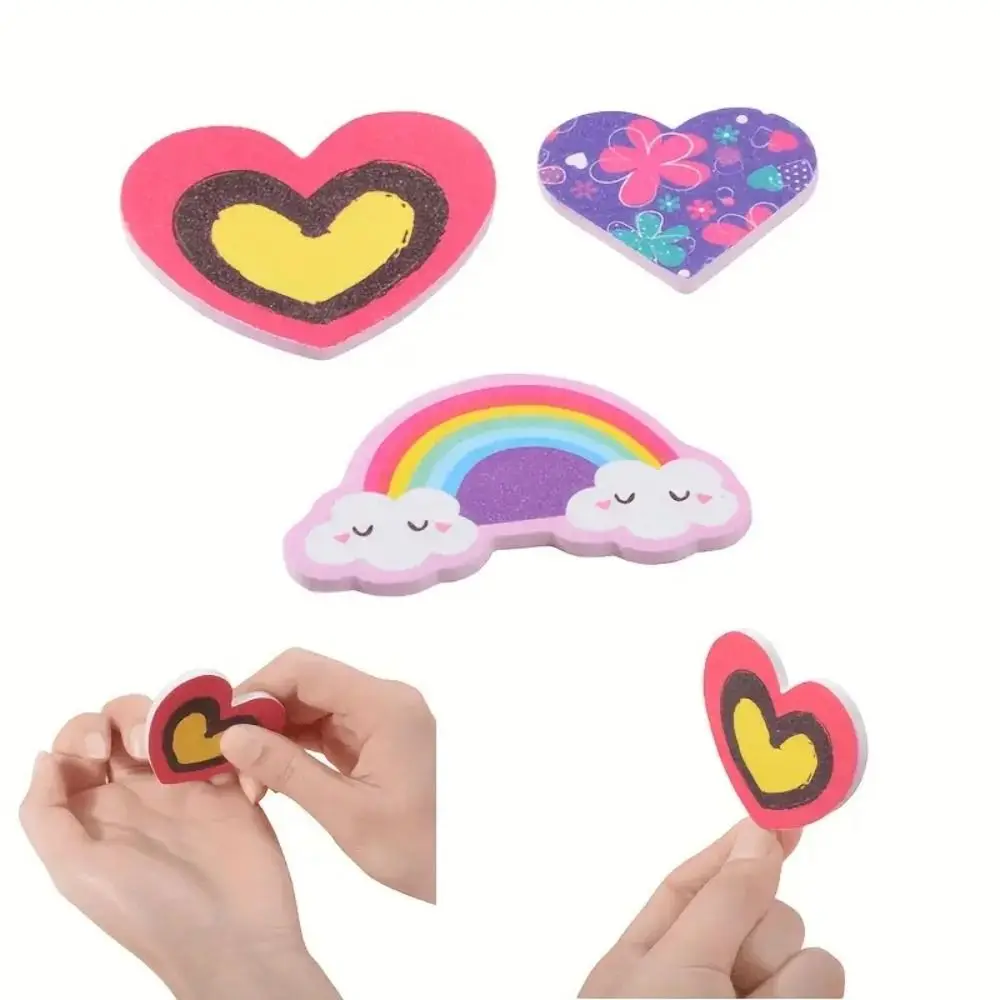 10pcs Sanding Strip Love Cloud Print Nail File Double Sided Polishing Strip Rubbing Strip Nail Polishing File Portable Mini