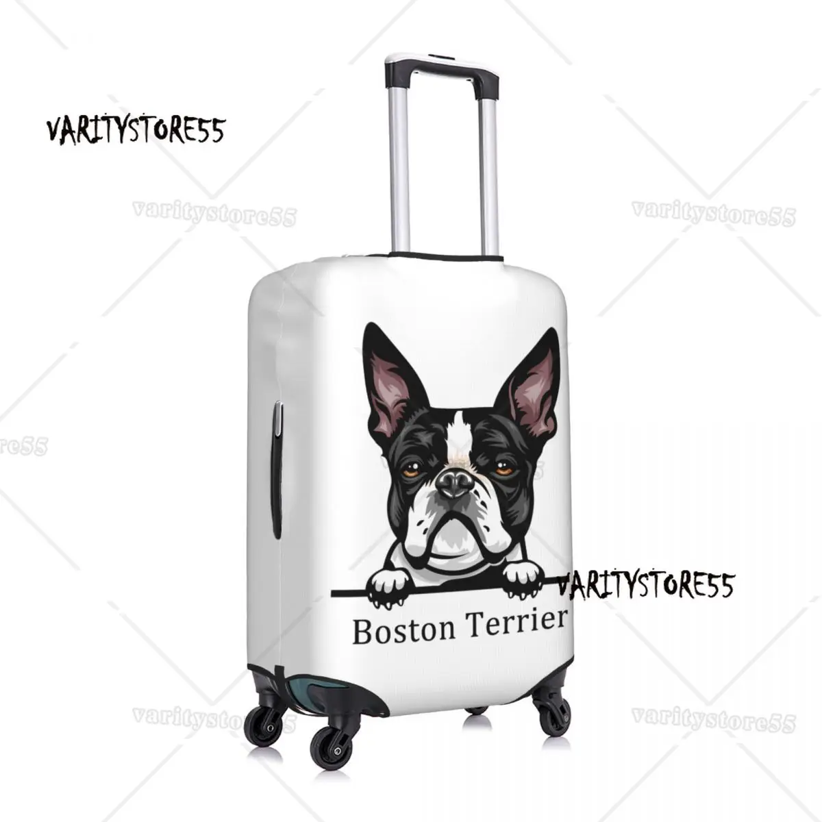 Custom Cute Dog Boston Terrier Suitcase Cover Dust Proof Pet Animal Luggage Protective Covers for 18-32 inch