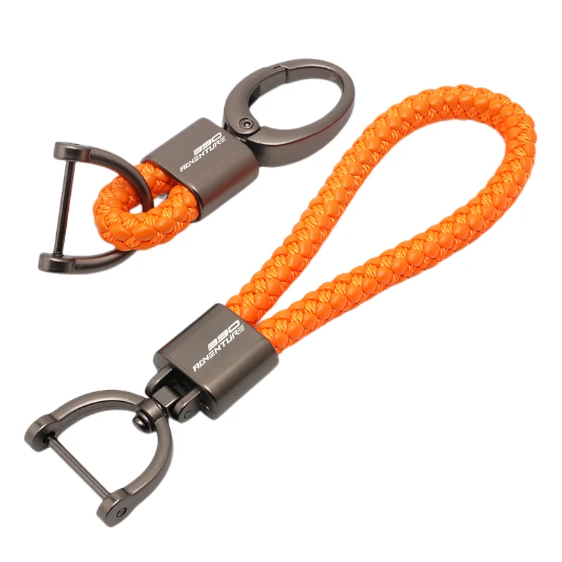 Fit For KTMR2R 390 Adventure 390 ADV 2014-2025 High Quality Alloy Keyring Braided Rope Keychain Motorcycle Universal Accessory