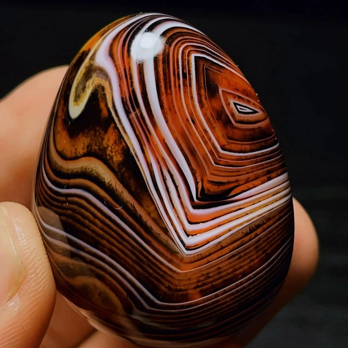 Hand Selected Banded Agate Palm Stone, Polished Tumbled, Natural Banding, Collector Gift, Crystal Collection, Table Display