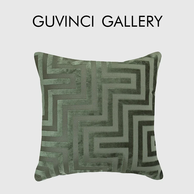 GUVINCI Ancient Greek Geometric Pattern Throw Pillowcase Double Sided Jacquard Luxury Cushion Cover For Living Room Bedroom Sofa