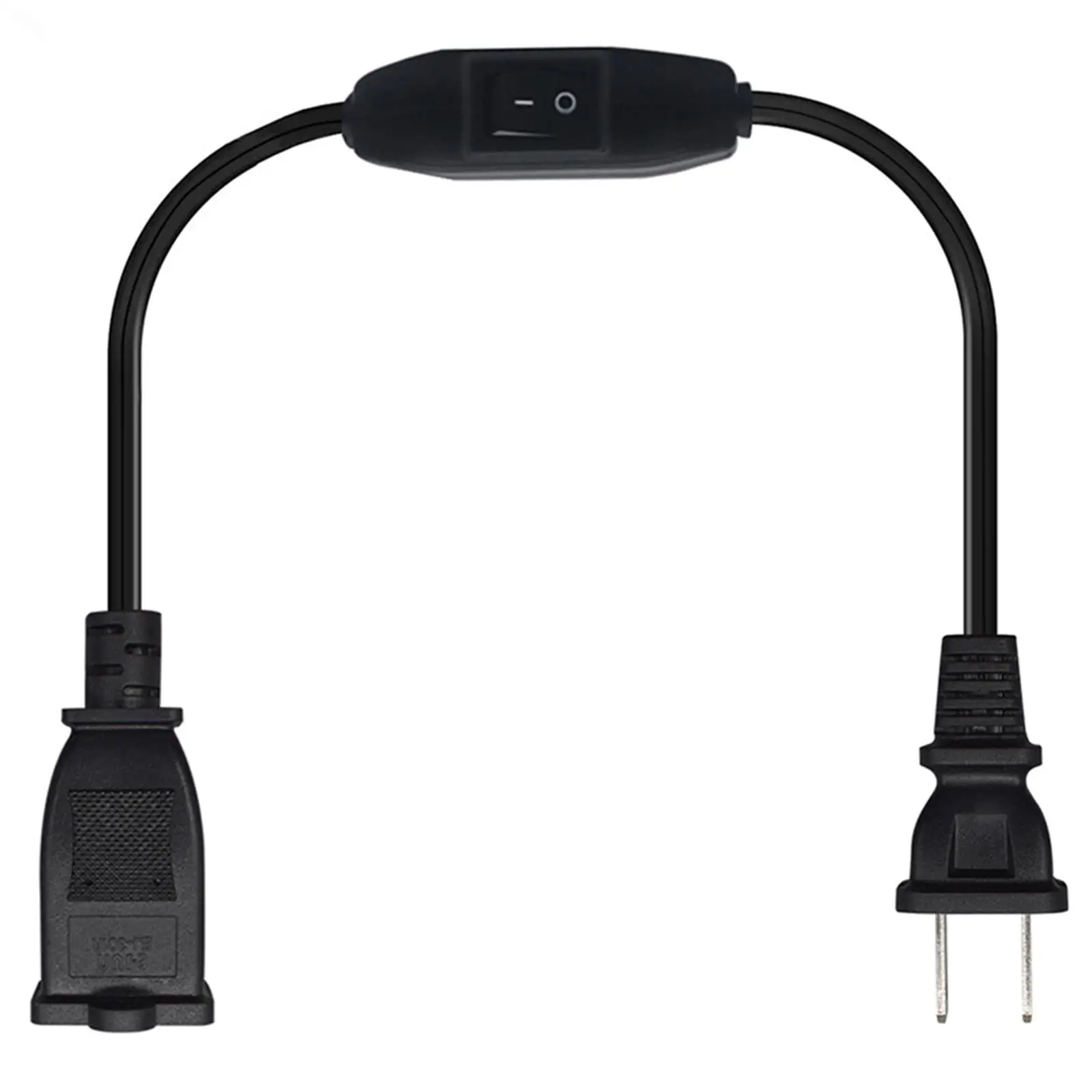 2 Prong Polarized Extension Cord with Switch Short Male/Female Cable for Power Adapters