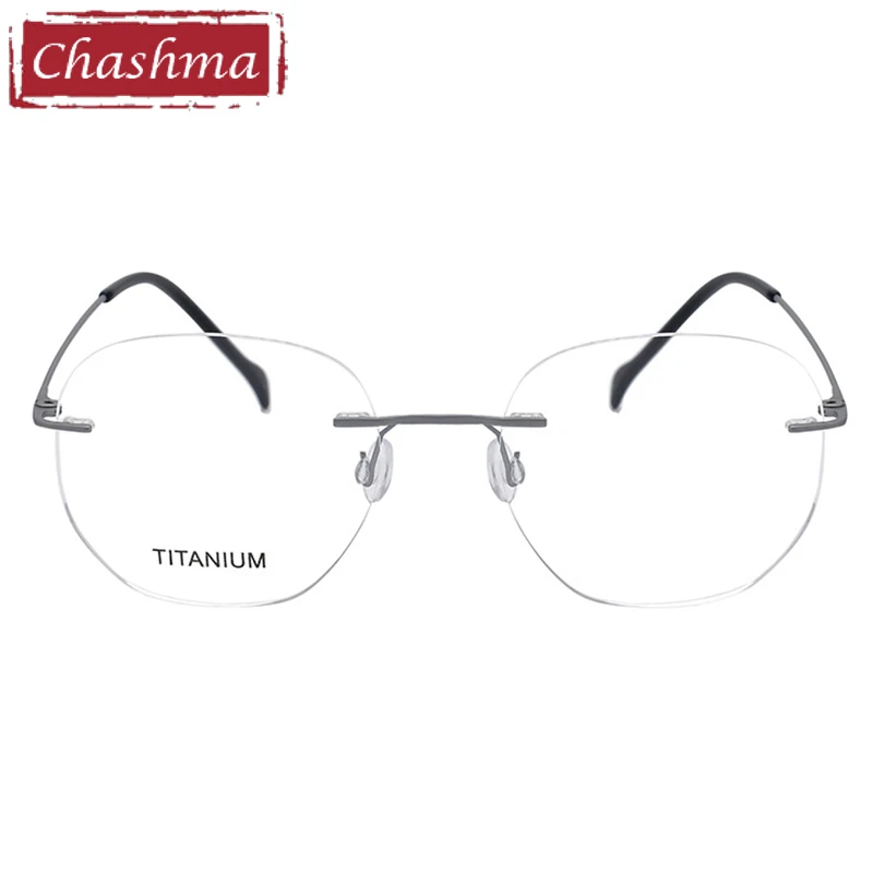 

Chashma Prescription Glasses Optical Round 2 g Men Eyeglasses Graduation Lens Light Frames Rimless Titanium Spectacles for Women