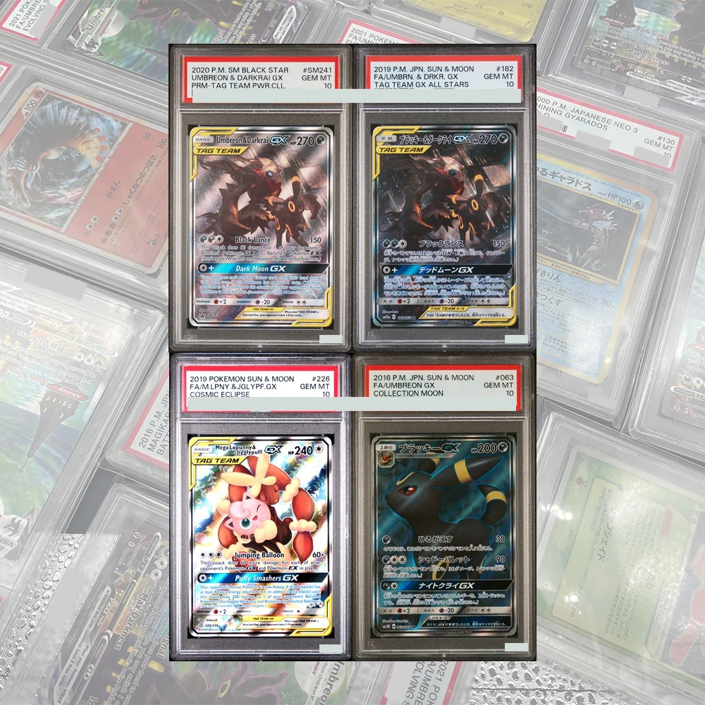 

Umbreon & Darkrai GX Tag Team SM241 DIY Proxy PTCG Graded Collection Card GEM MT10 Tag Team Power Collection Рекламные подарки для детей