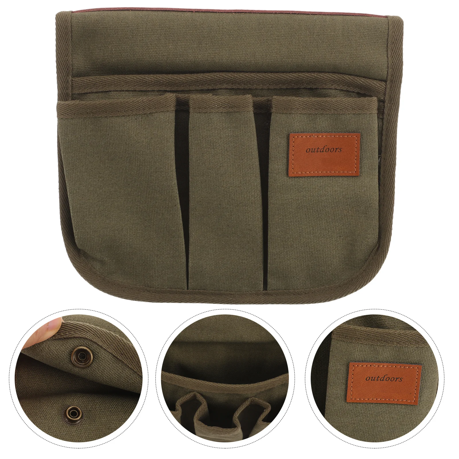 

Multi-Function Armrest Bag Canvas Material Portable Armchair Pouch Organizer for Camping Chair Accessories Drinks Snacks Glasses