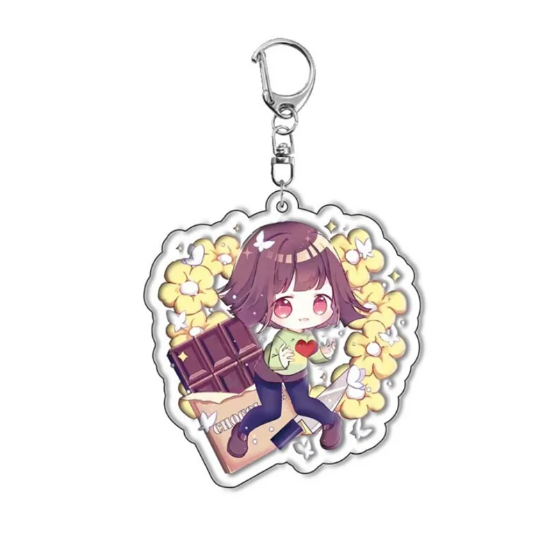 17pcs Anime Game UNDERTALE Sans Frisk Papyrus Keychain Accessories Cosplay Pendant Set Prop Badge Gift