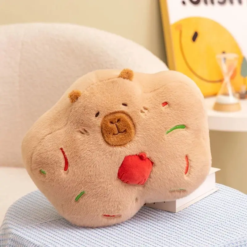 Kawaii мультфильм креативное рождественское печенье капибара подушка мягкая кукла мягкая диванная подушка декор комнаты Рождественский декор Xmas Kid Gif
