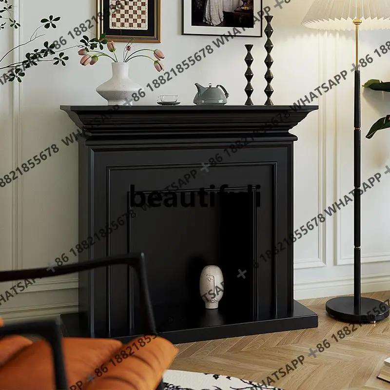 French simulated fire wood fireplace decorative cabinet flame atomization living room entrance partition storage cabinet