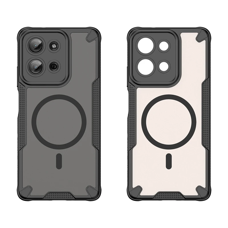 Funda Case For Motorola Moto G35 G55 G75 5G ELVEV Magnetic Scratch-proof Hard PC+Soft TPU Translucent Matte Phone Cover