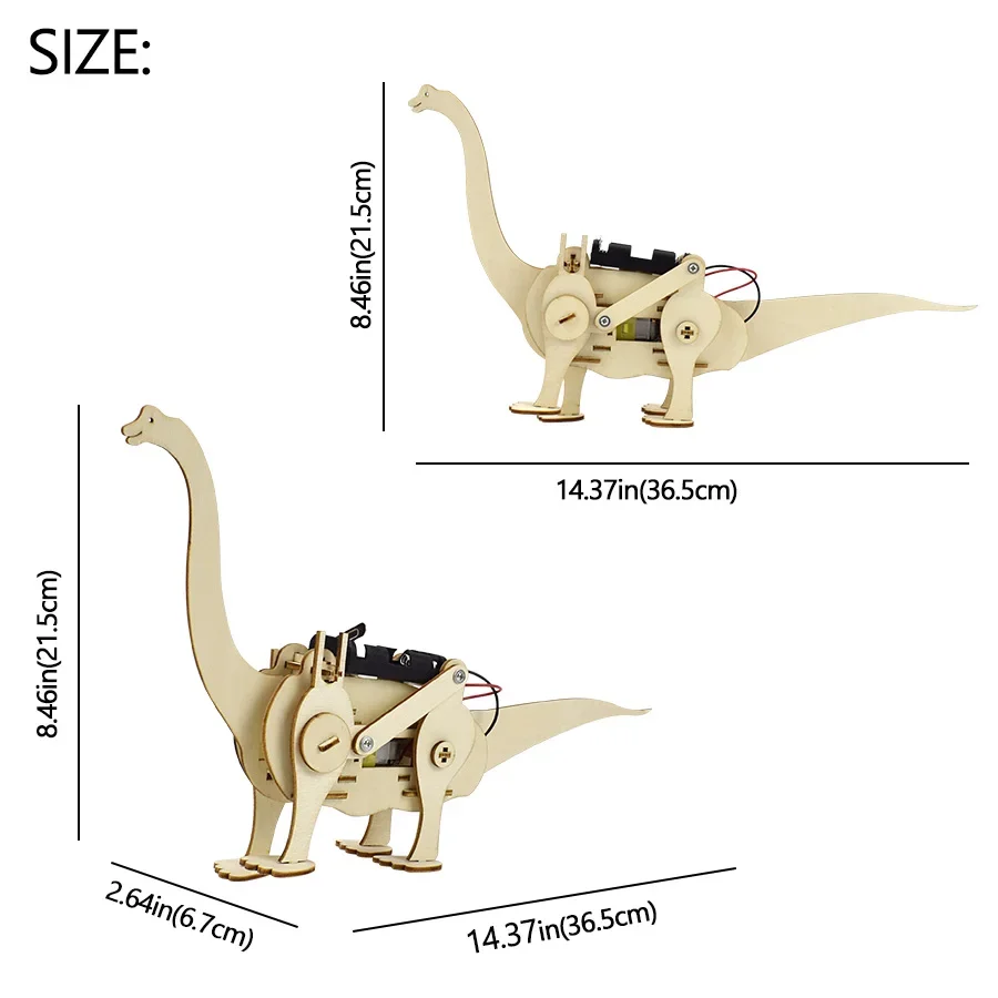 Brachiosaurus Assembly DIY Model Kit Electric Toys Dinosaur Modelismo Material STEM Education Science Robotech Toys for Children