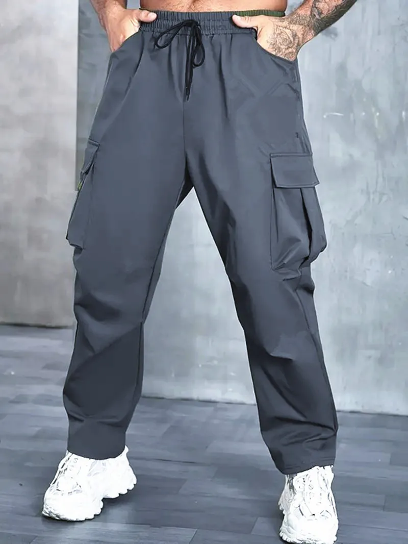 Amazon's new men's workwear pants, European and American men's loose straight casual pants, men's workwear pocket pants