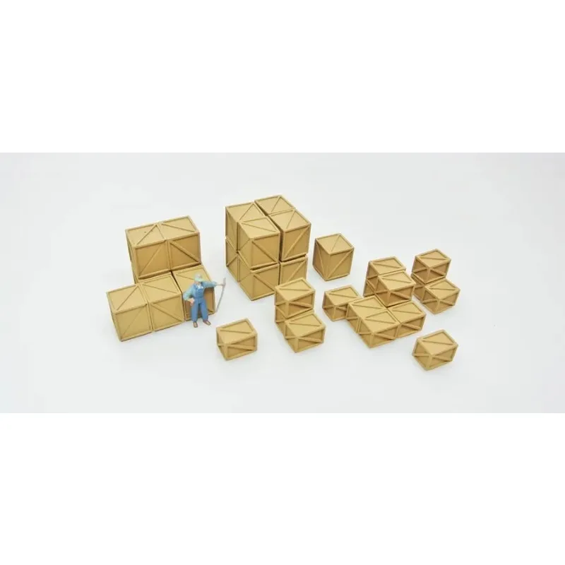 1/64 1/87 HO Simulation Cargo Box Wooden Frame Box Cargo Train Model Scene Station Rail Side Ornaments