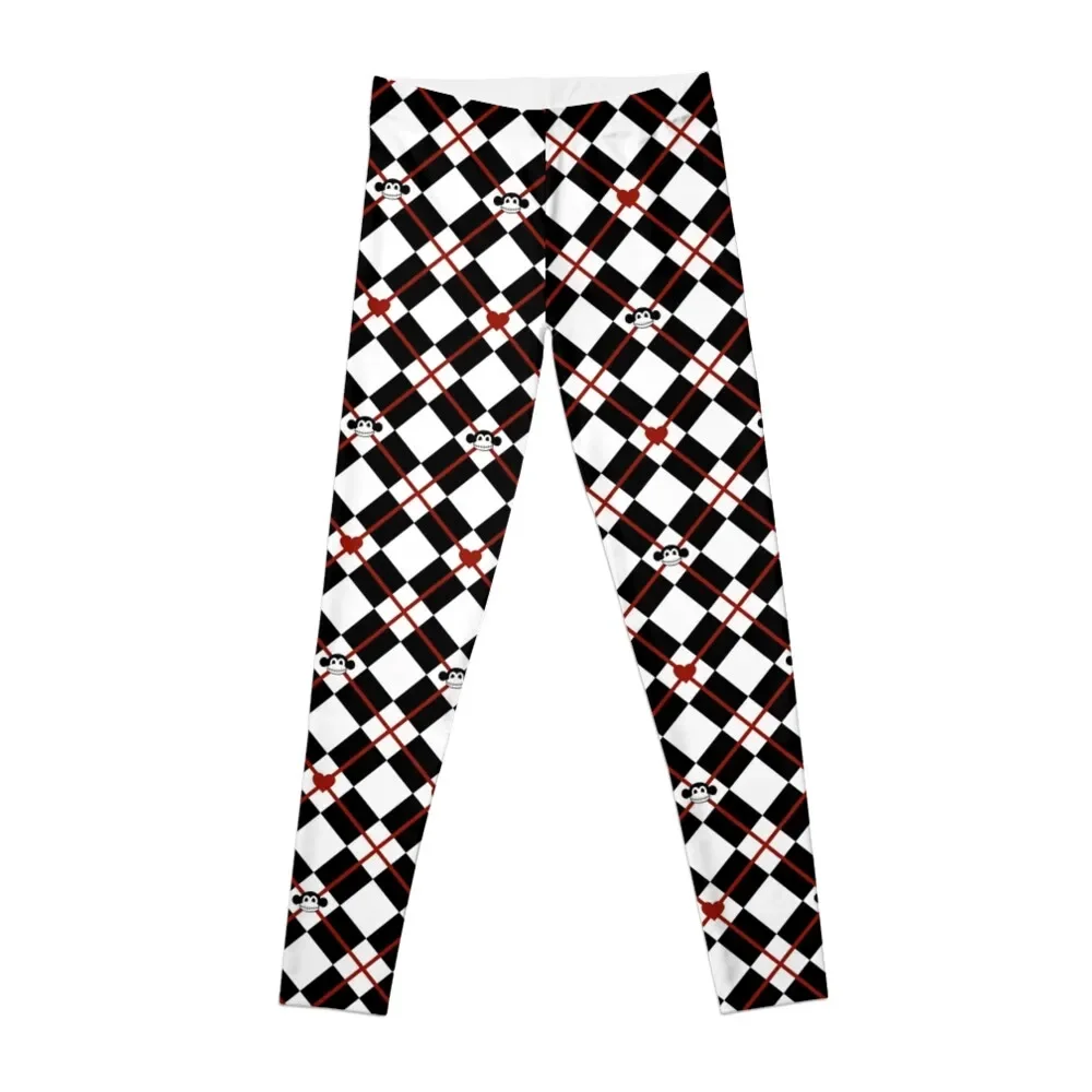 

Skeleton Monkey Argyle Print Leggings for fitness gym sportswear woman Womens Leggings