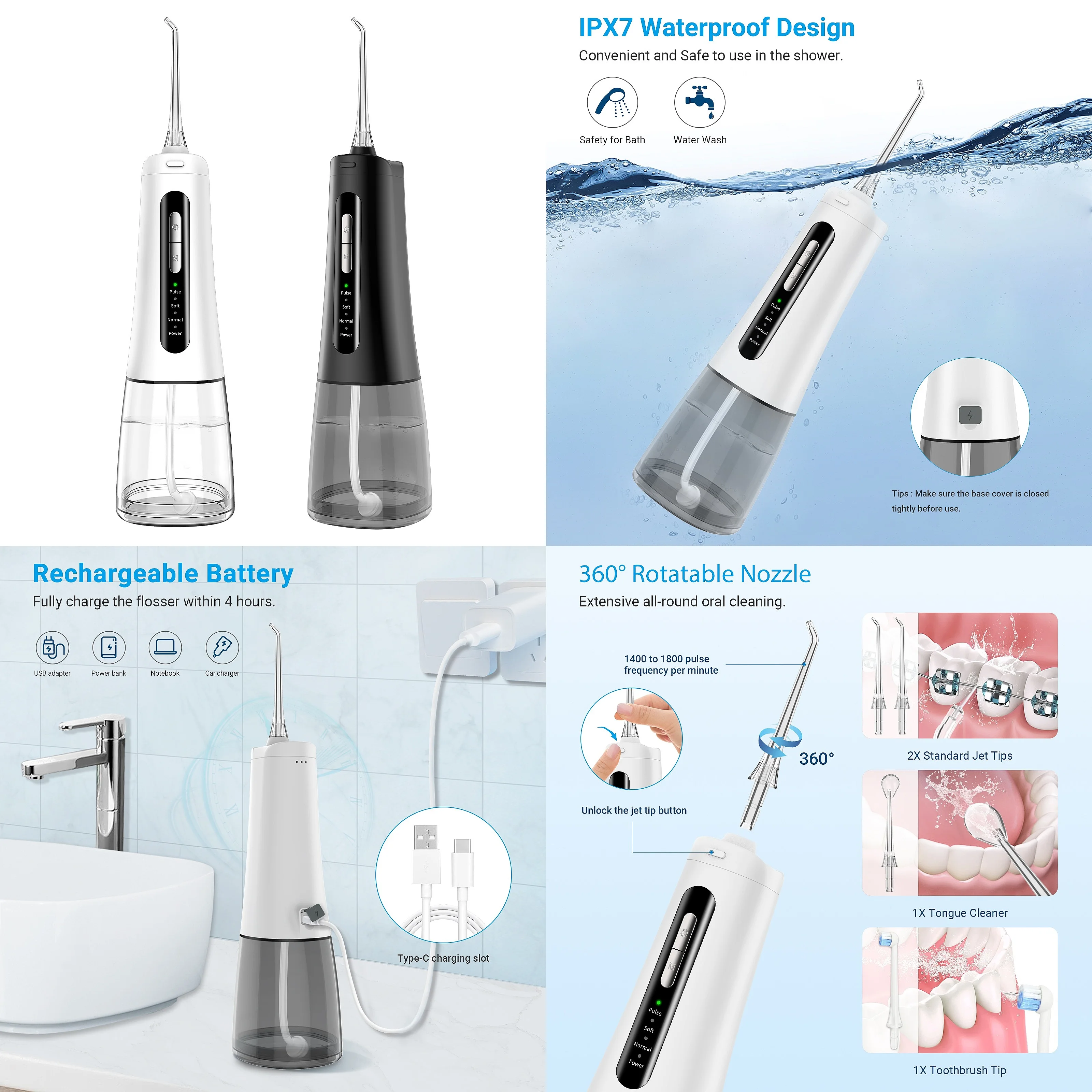 Hot Selling Oral Irrigator Tooth Cleaner Cheap Wholesale Portable IPX7 Waterproof Electric s Floss Water Flosser
