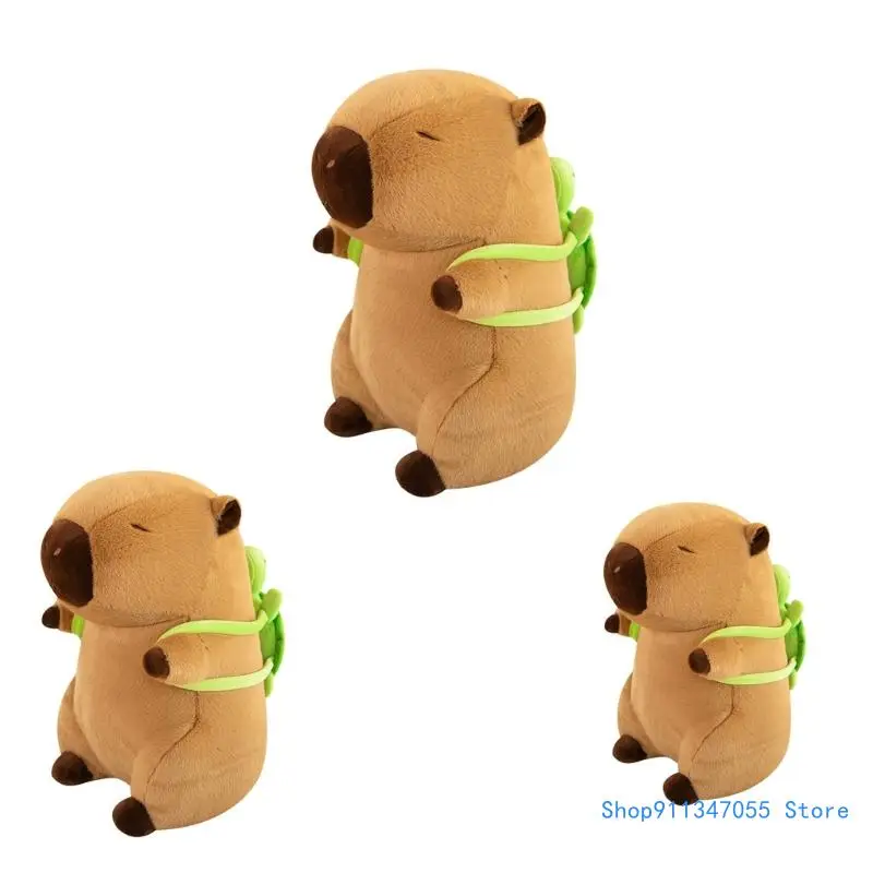 

Plush Simulation Capibara with Tortoise Fluffty Stuffed Animals Kid Gift Baby Room Decoration Soothing Toy Drop shipping