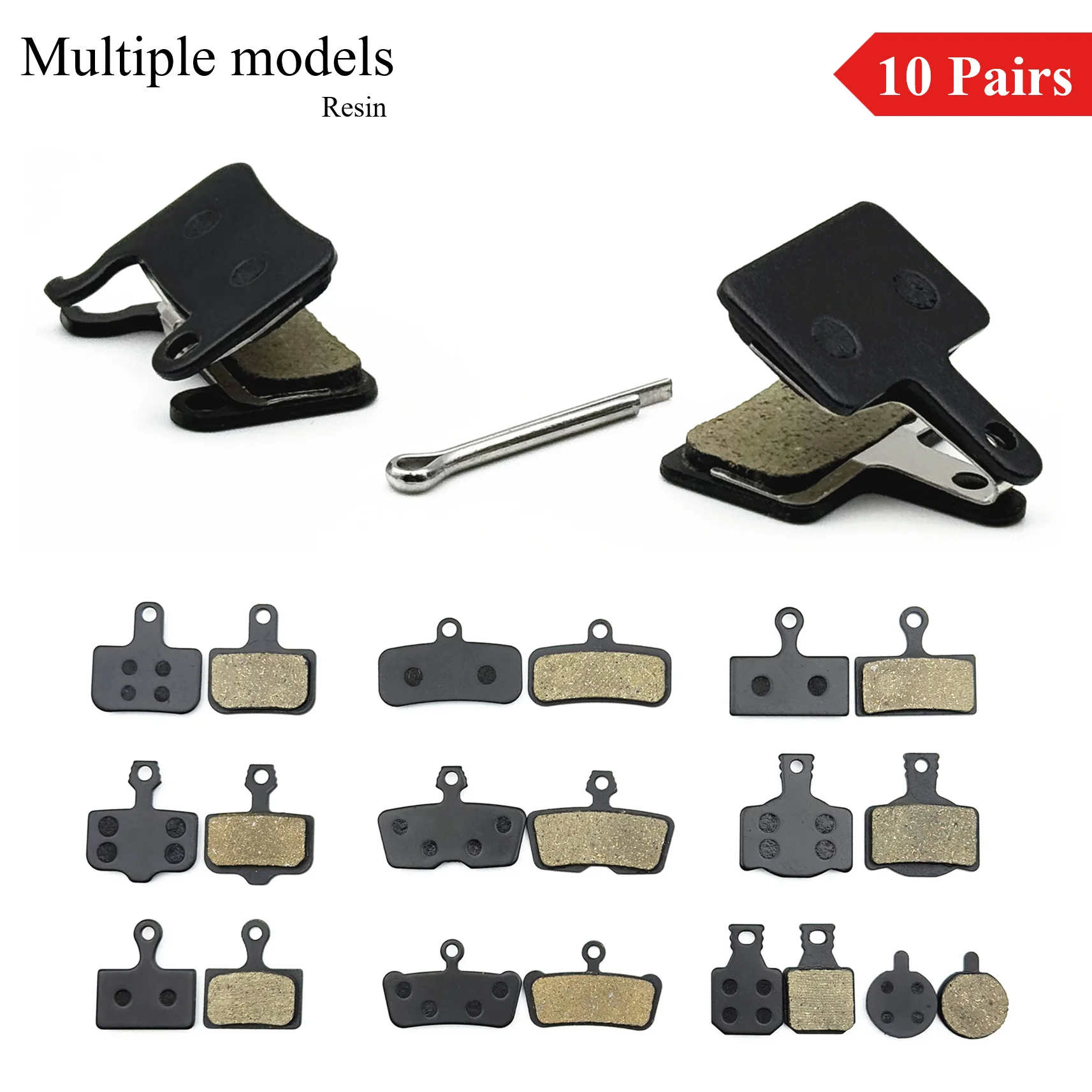 10 Pairs Multiple Models Bike Resin Disc Brake Pads MTB/Road/E-Scooters for Shimano XTR Deore Sram Level Code Guide Magura view 3