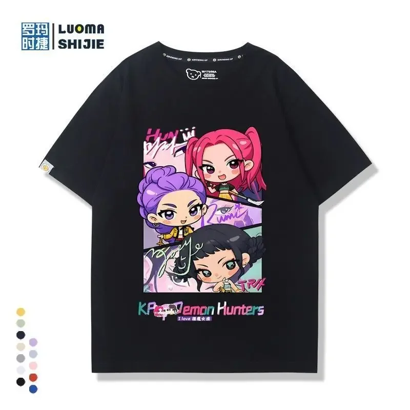 

Товары в стиле K-pop: футболки с коротким рукавом Mira Zoe, детская одежда, унисекс, летние, милые, повседневные, универсальные футболки из чистого хлопка.