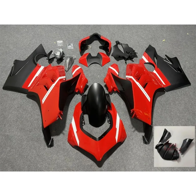 

a/Motorcycle Fairing kit for Ducati V4S 20-22 V4 2020 2021 2022 Fairing Red matte black motorcycle guard+Wind wing big wings