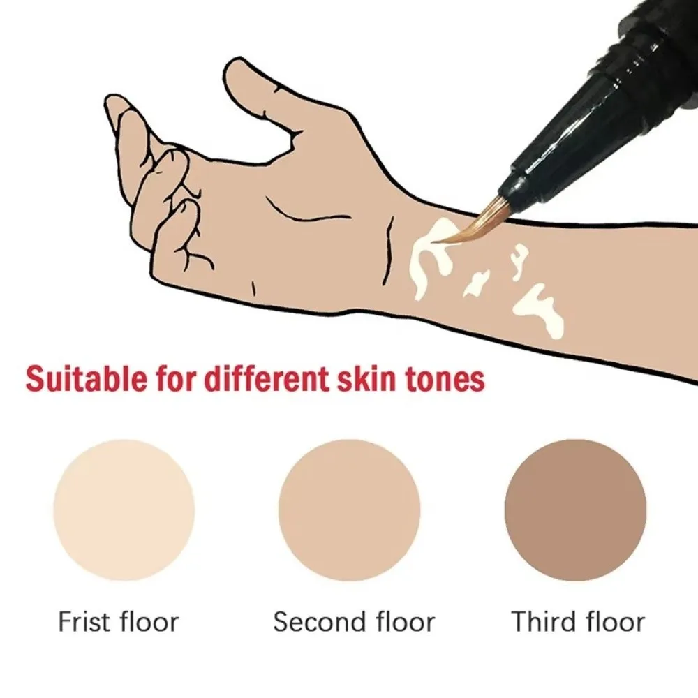 Waterproof Vitiligo Covering Pen Professional Grade Concealer Discolored Skin Makeup Leukoderma Concealer Scars Concealing