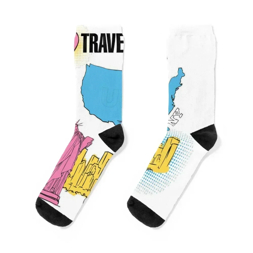 

i love travel Socks Soccer Crossfit christmas stocking Rugby Socks Woman Men's