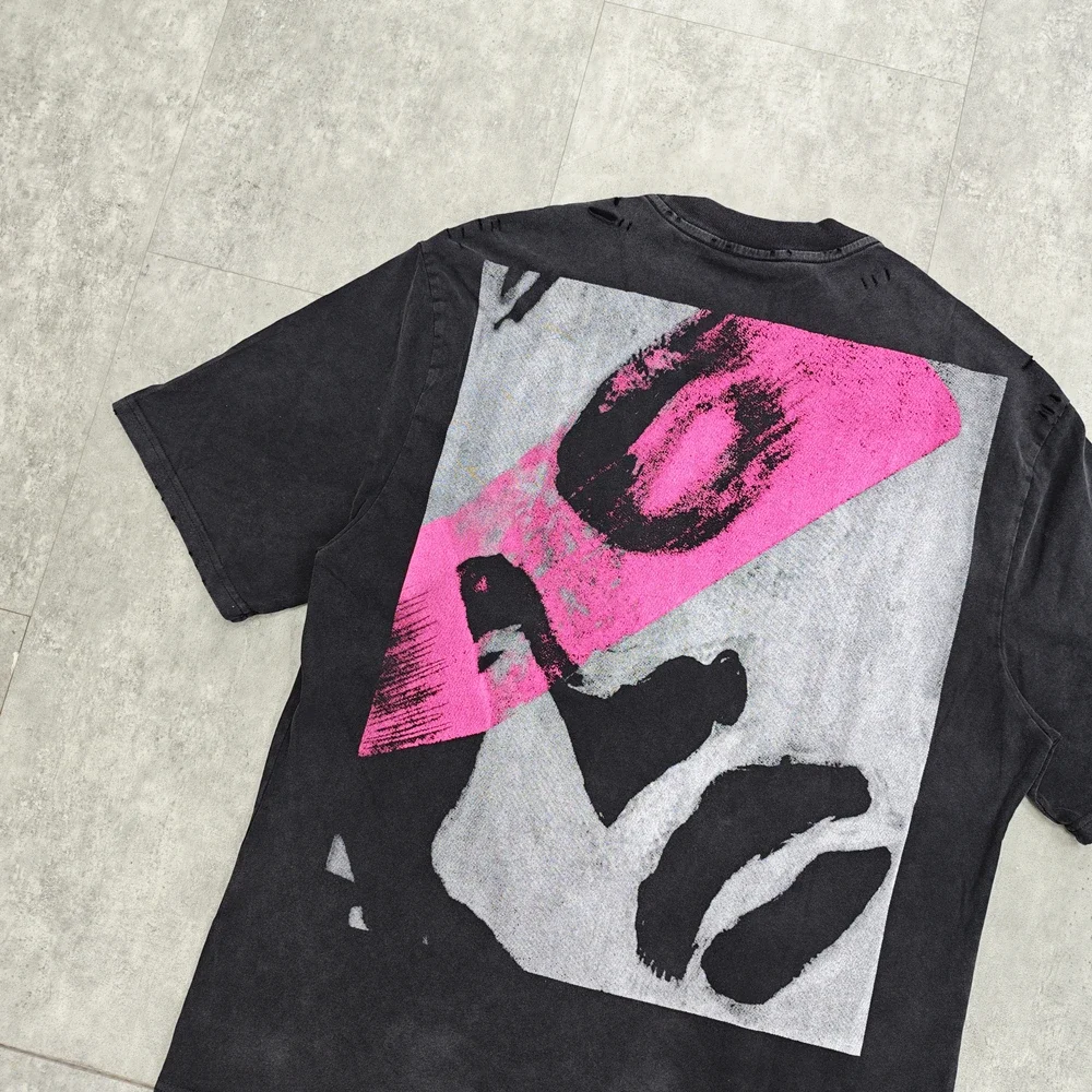 Yao Fashion Baggy Casual Oversize Tee HipHop Short Sleeve Tops Men Clothing High Street Y2k Print T