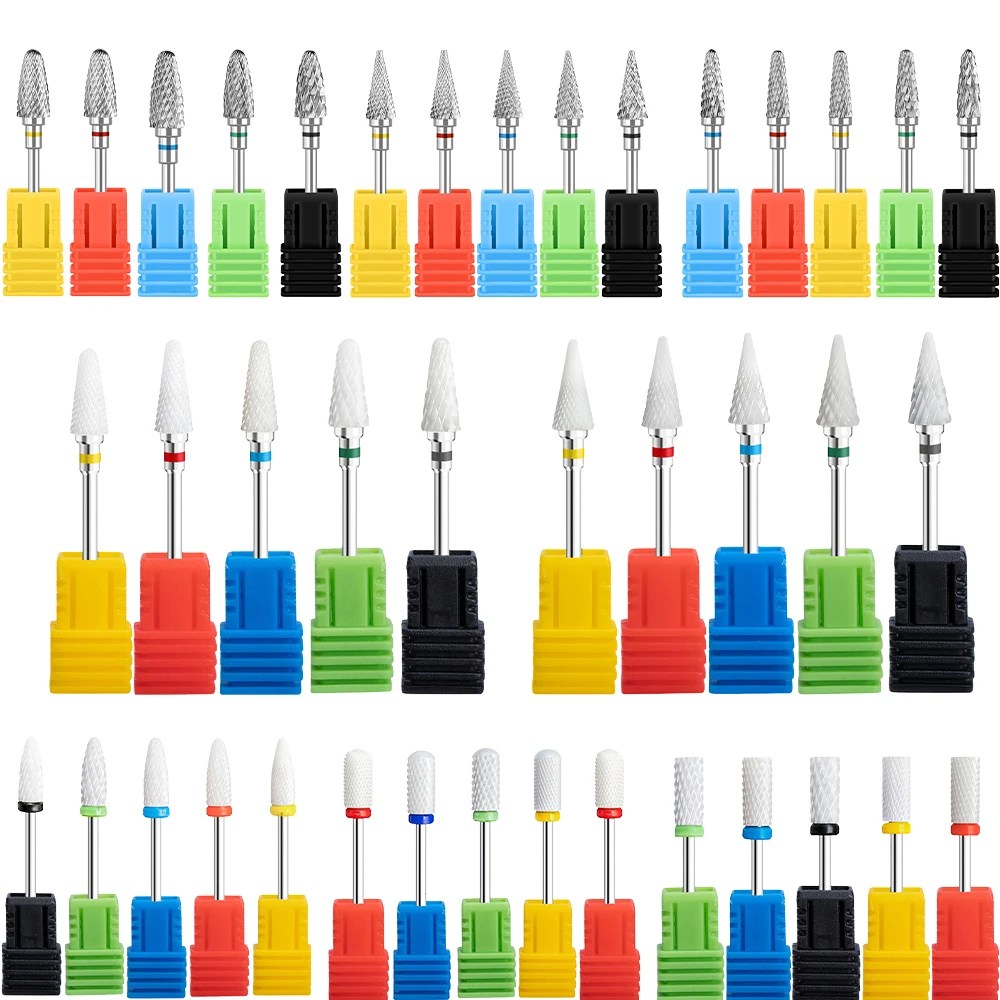 

5pcs Ceramic nail file drill bit, suitable for removing gel and cuticle, nail polishing, professional nail tool