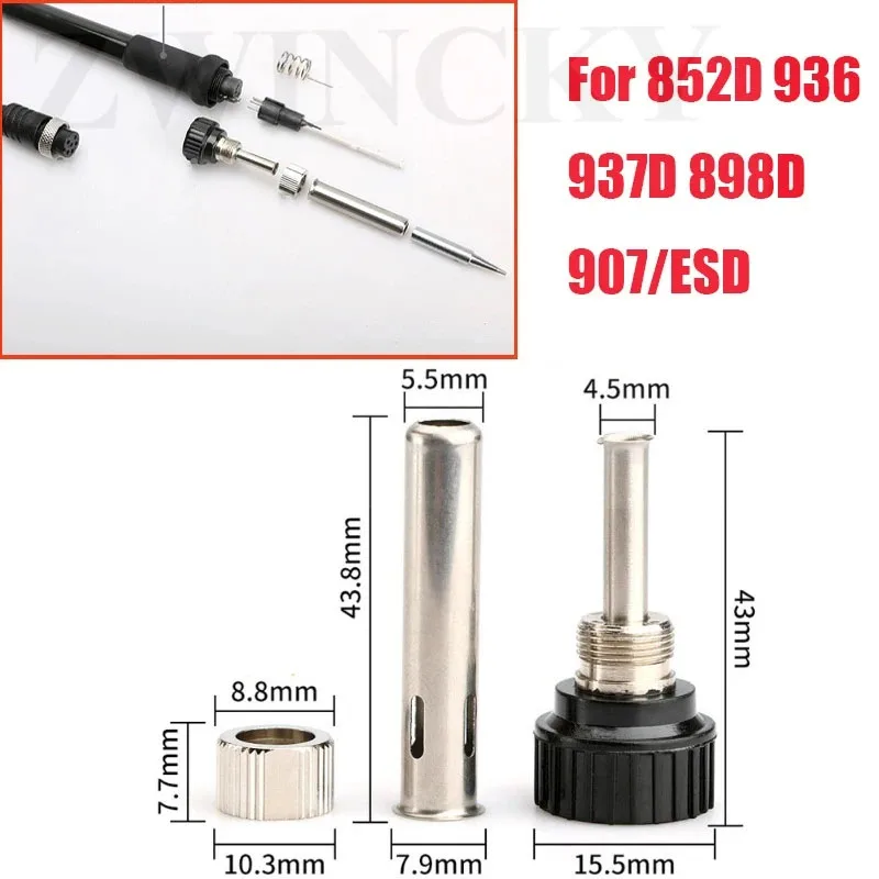 Socket nut electric Wood Head Soldering Station Iron Handle Accessories For 852D 936 937D 898D 907/ESD Iron Head Cannula Iron