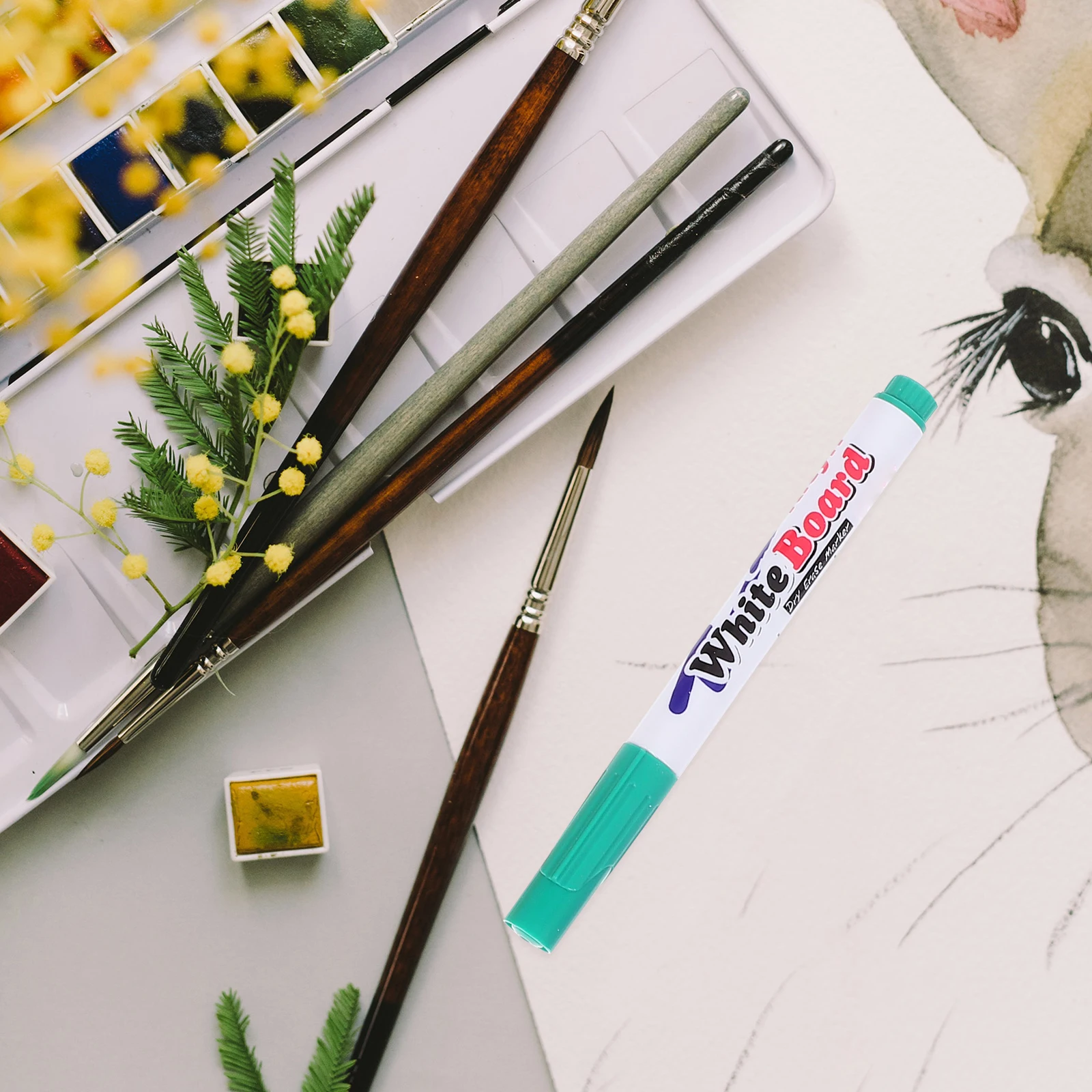 

12pcs Whiteboard Pen Water Floating Markers Dry Erase Paint Pens Children Art Supplies Large Capacity Smooth Writing