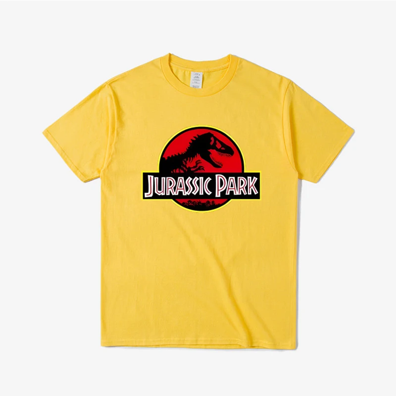 2024 Summer Jurassic Park T Shirt Men 100% Cotton Printed T-Shirt Casual Funny Tops Jurassic World Tees Short Sleeve Cool Tshirt