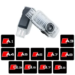 Luces Led de bienvenida para puerta de coche, 2 uds., para Audi A1 A3 8P 8V A4 A5 A6 A7 A8 Q3 Q5 Q7 Q8 Sline TT, proyector de logotipo, lámpara de sombra fantasma