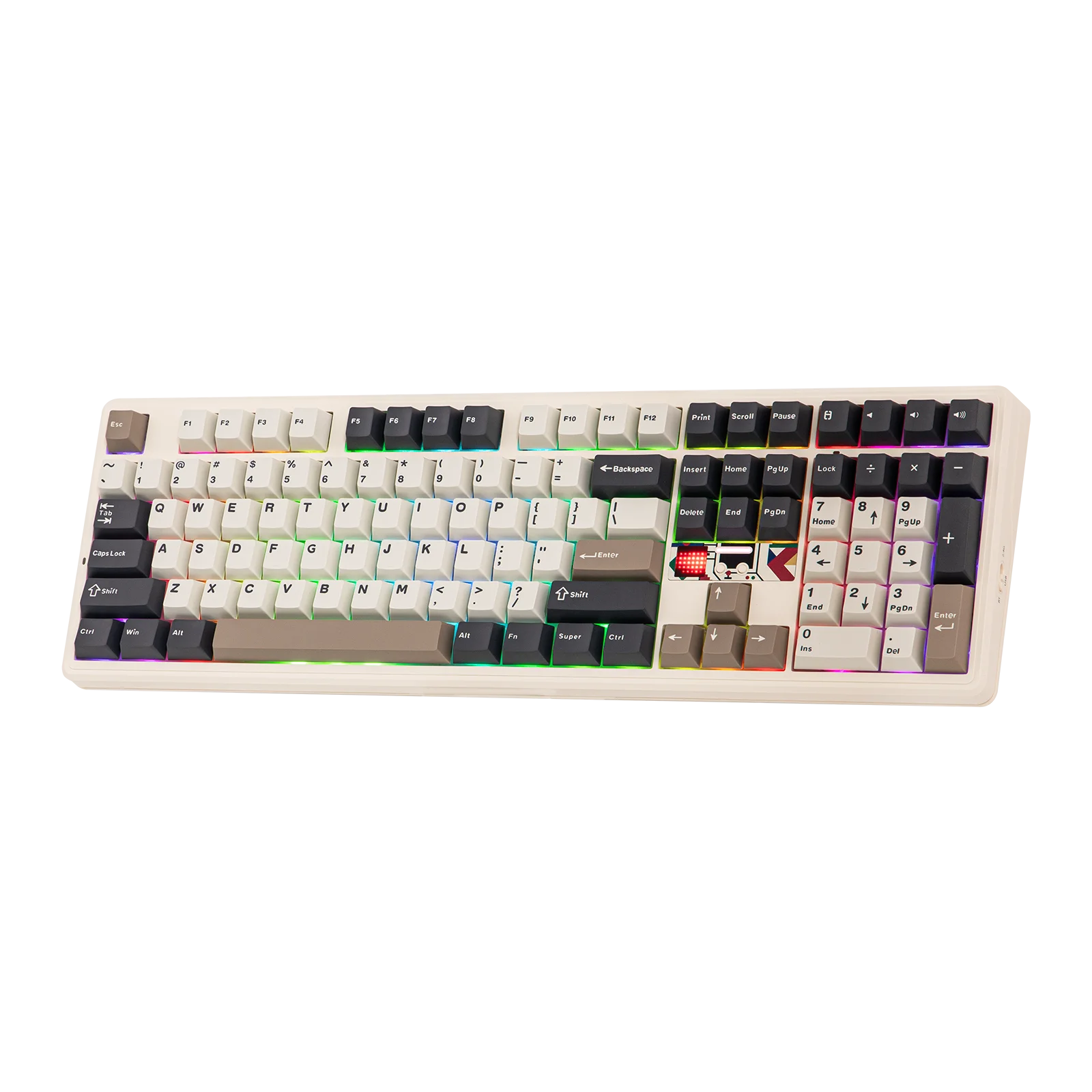 EPOMAKER X AULA F108 PRO V2 Full Size ANSI US Layout Wired/BT/Wireless Mechanical Keyboard with Pixel Screen & RGB Backlits