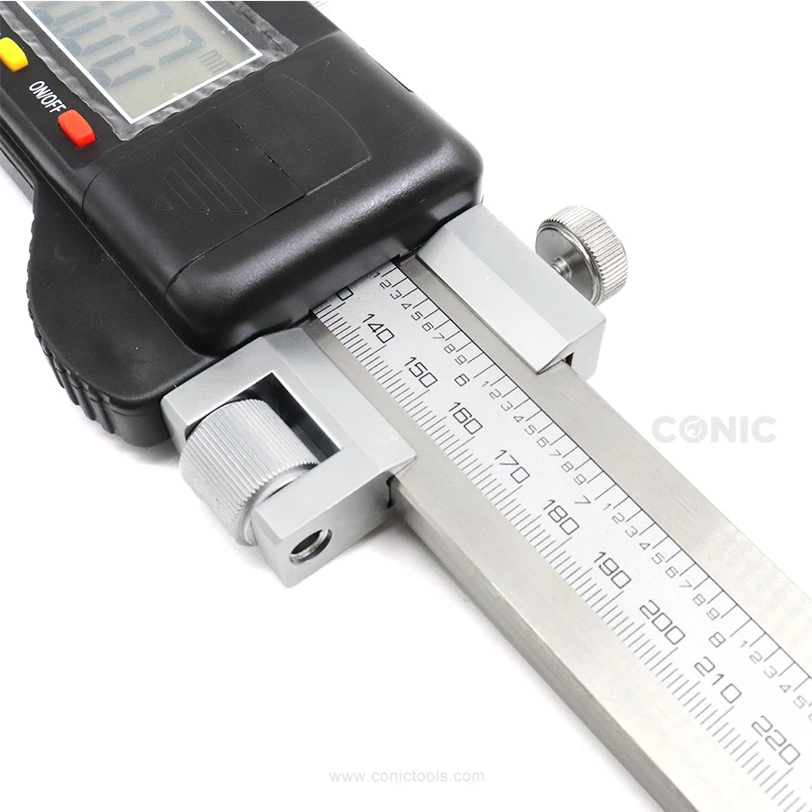 Calibrador Vernier Digital electrónico de taller resistente de acero inoxidable de 800mm x 0,01mm con mandíbulas básicas