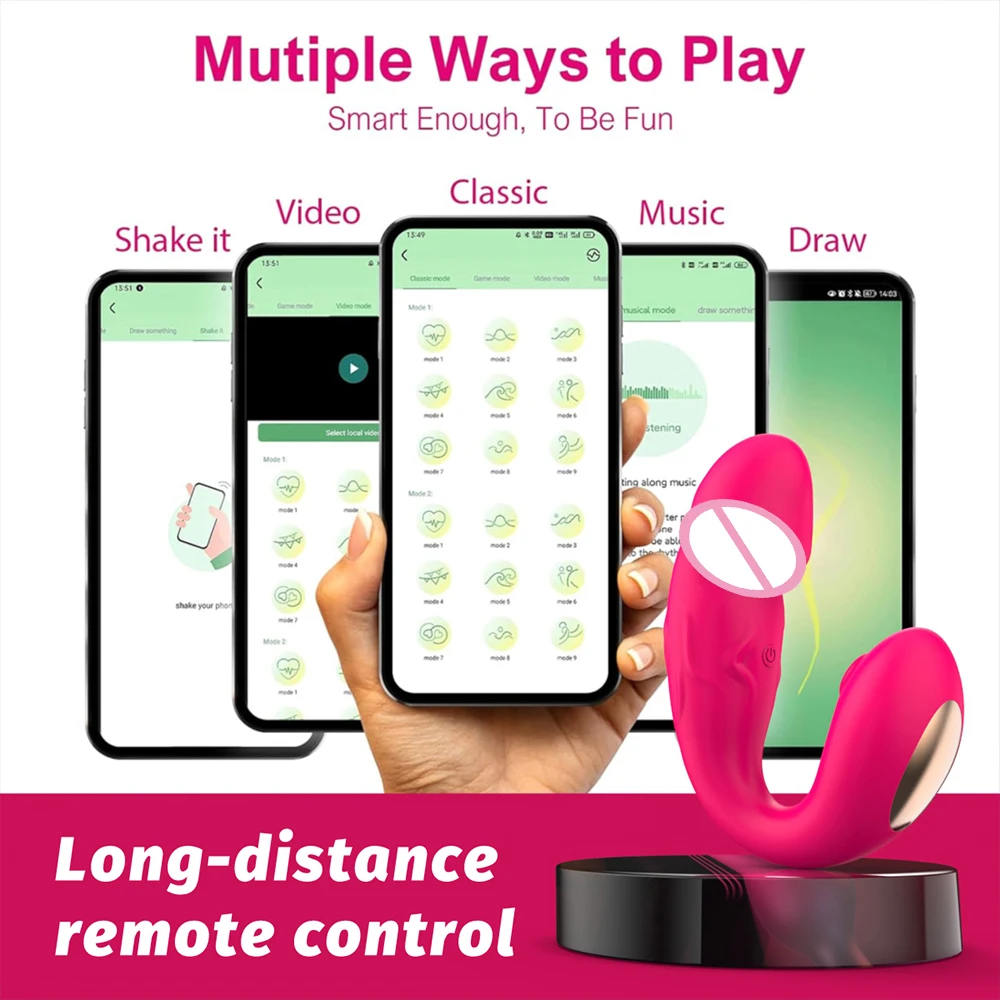 2 IN 1 Dildo Vibrator For Women Nipple Sucker Clitoris Stimulator G Spot Massage APP Control 9 Vibrating Modes Adults Sex Toys - Image 6