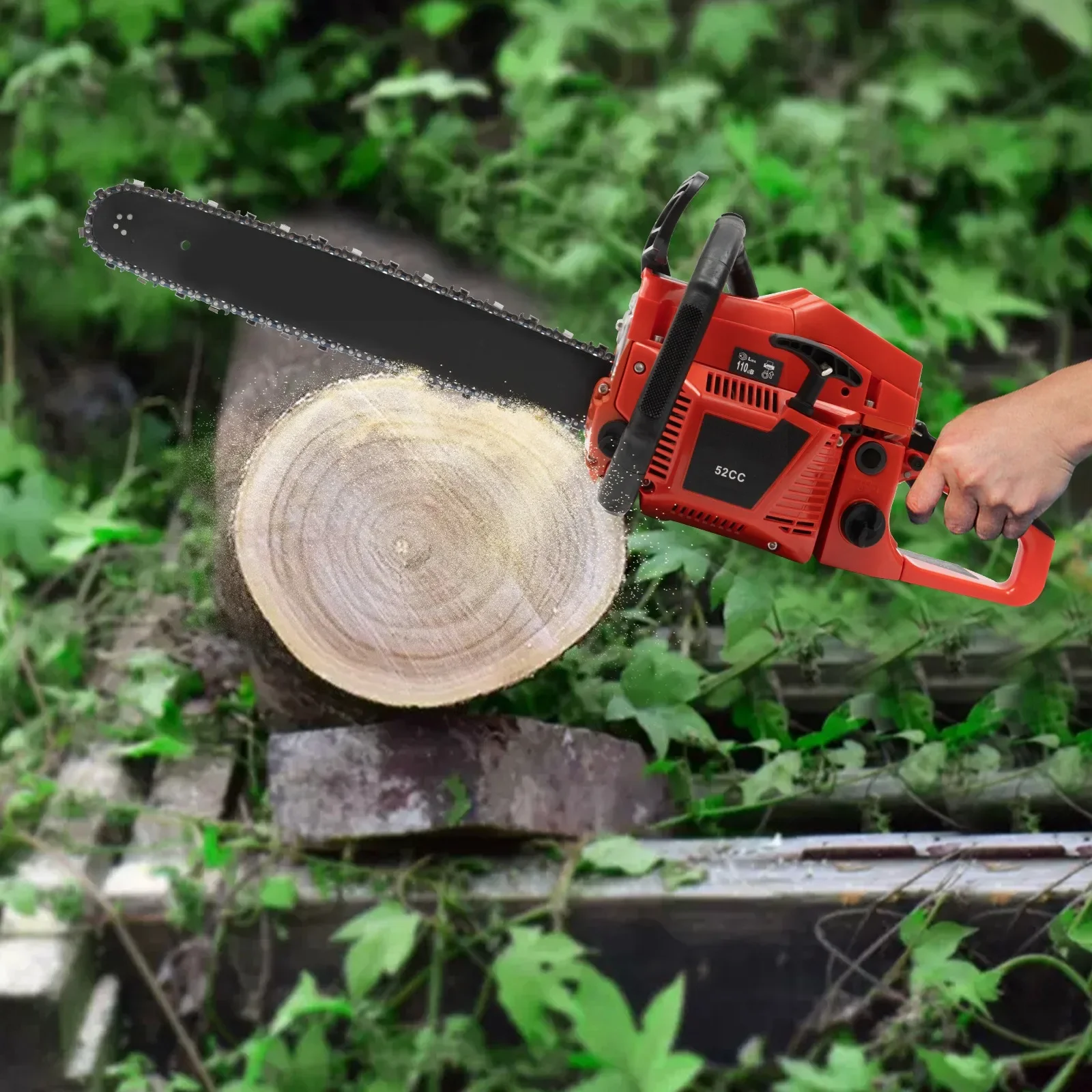 

52cc Gasoline Chainsaw, 2.2Kw Powerful 2-Stroke Engine, 20 In Professional Wood Cutting Saw for Tree Felling, Limbing & Logging